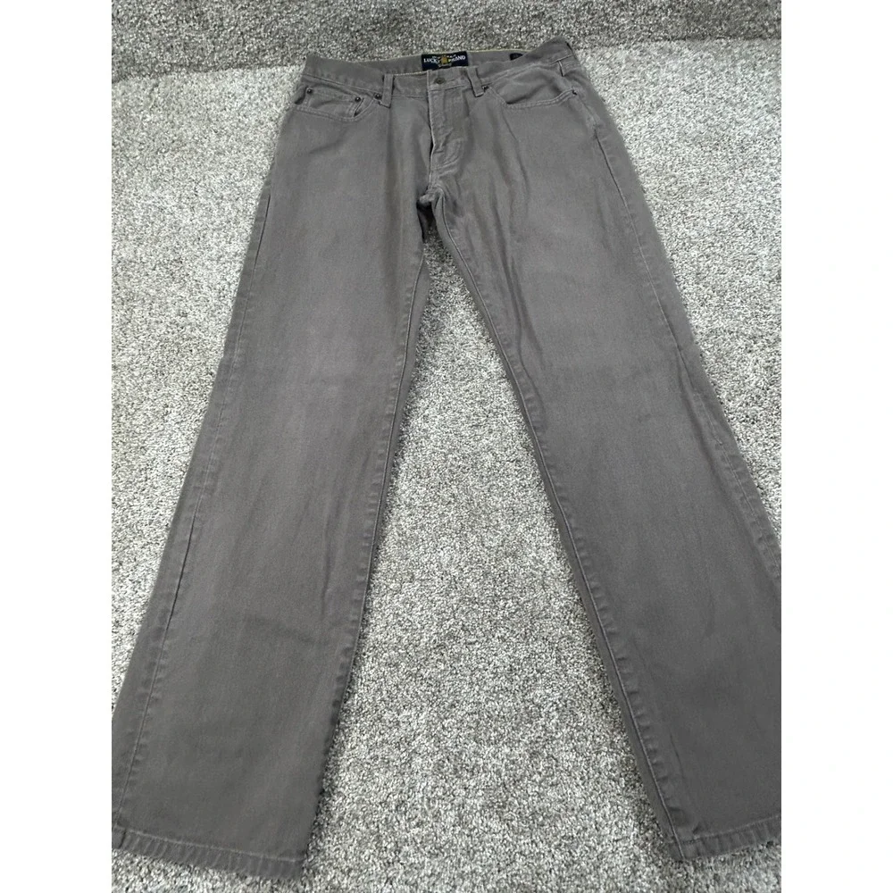 Lucky Brand 221 Original Straight Leg Pants Mens 33x32 Charcoal Grey Jeans #634